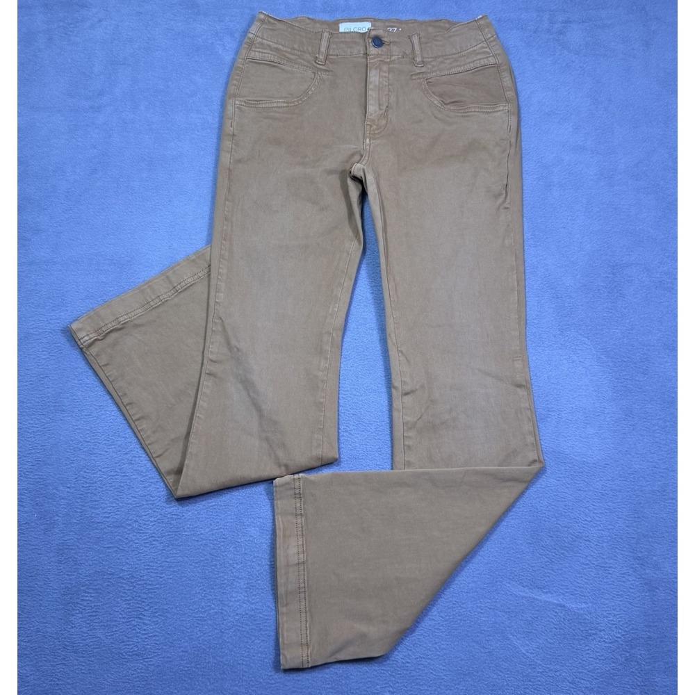 Pilcro Pants Womens 27x32 Midrise Slim Bootcut Stretch Camel Tan Normcore